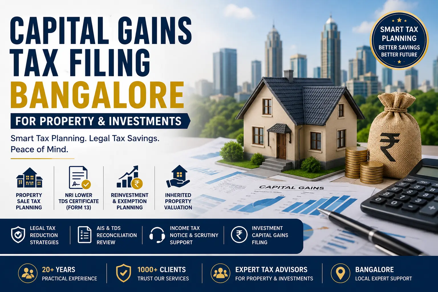 Capital Gains Tax Filing Bangalore for Property & Investments Capital Gains Tax Filing Bangalore