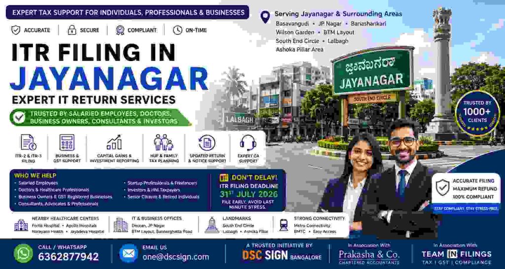 ITR Filing in Jayanagar