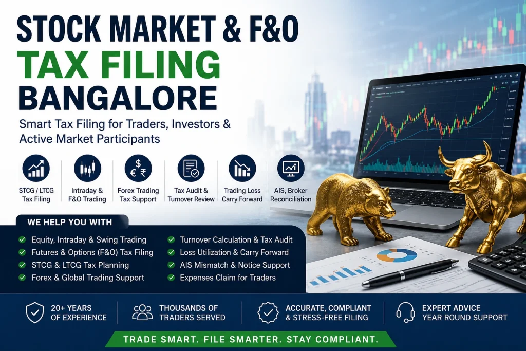 Stock Market & F&O Tax Filing Bangalore