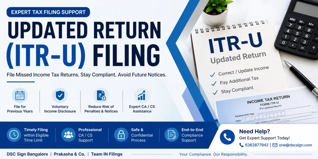 Updated Return ITR-U Filing