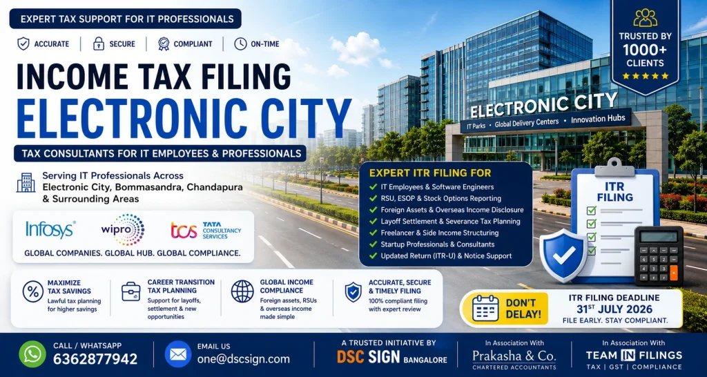Income Tax Filing Electronic City