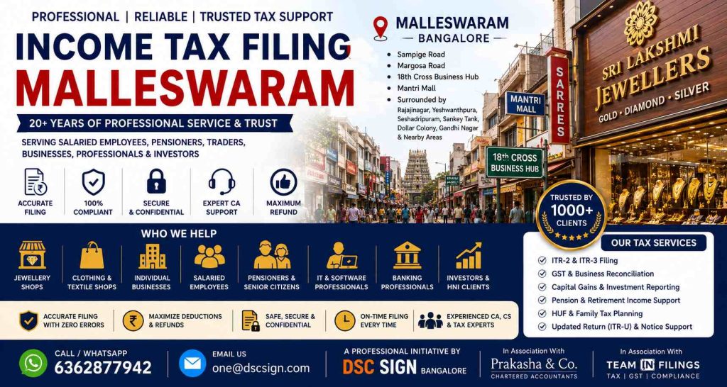 Income Tax filing Malleswaram