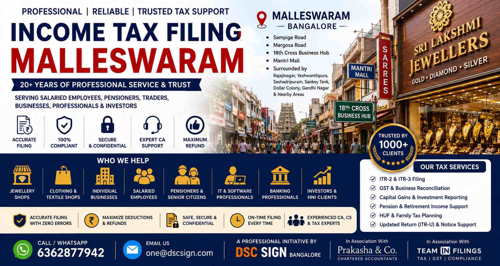 Income Tax filing Malleswaram
