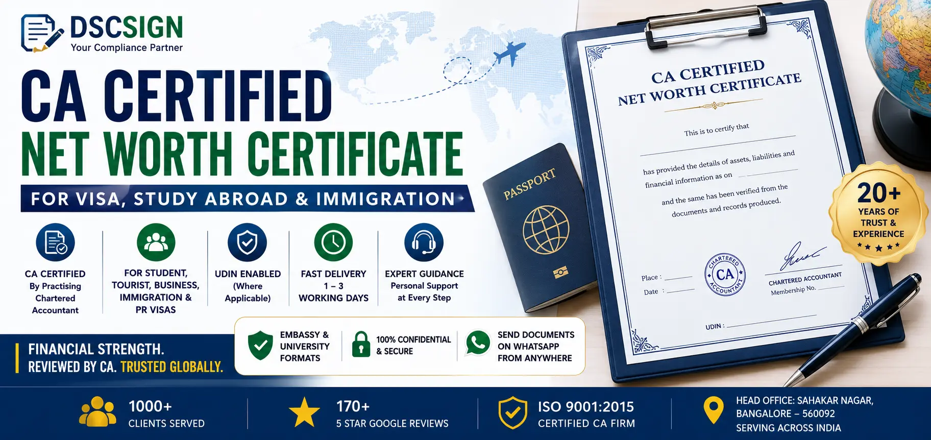 CA certified Net Worth Certificate