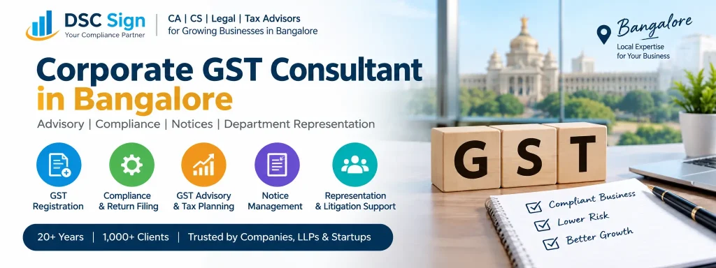Corporate GST Consultant in Bangalore